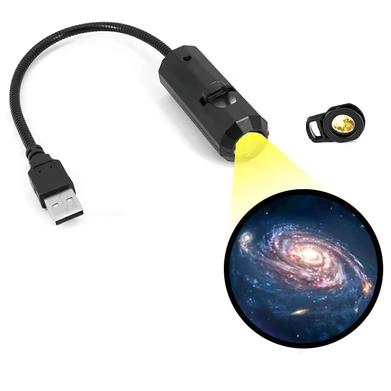 Mini Moon Light Projector Lamp with USB, 5-Color LED Star Galaxy Night Light for Bedroom Wall Decor, Home Atmosphere Lighting Gi