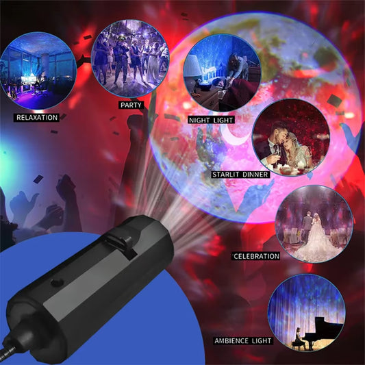 Mini Moon Light Projector Lamp with USB, 5-Color LED Star Galaxy Night Light for Bedroom Wall Decor, Home Atmosphere Lighting Gi